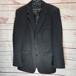 Inspiro Super 100s Woolmark Black Blazer Jacket Men's Large 44L